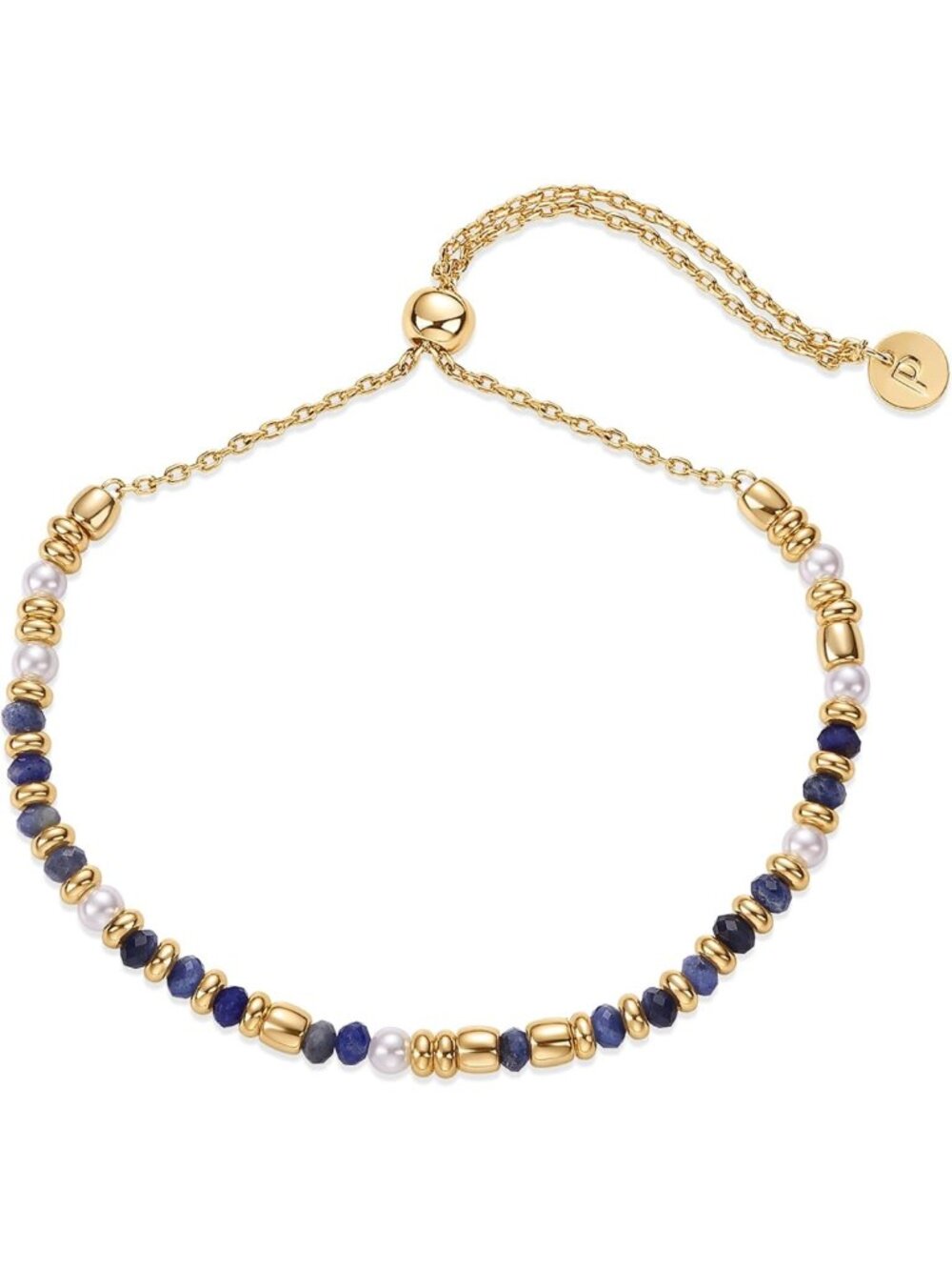 14K Gold Plated Gemstone Beaded Bracelets Stack for Women - Trendy Jewelry Set